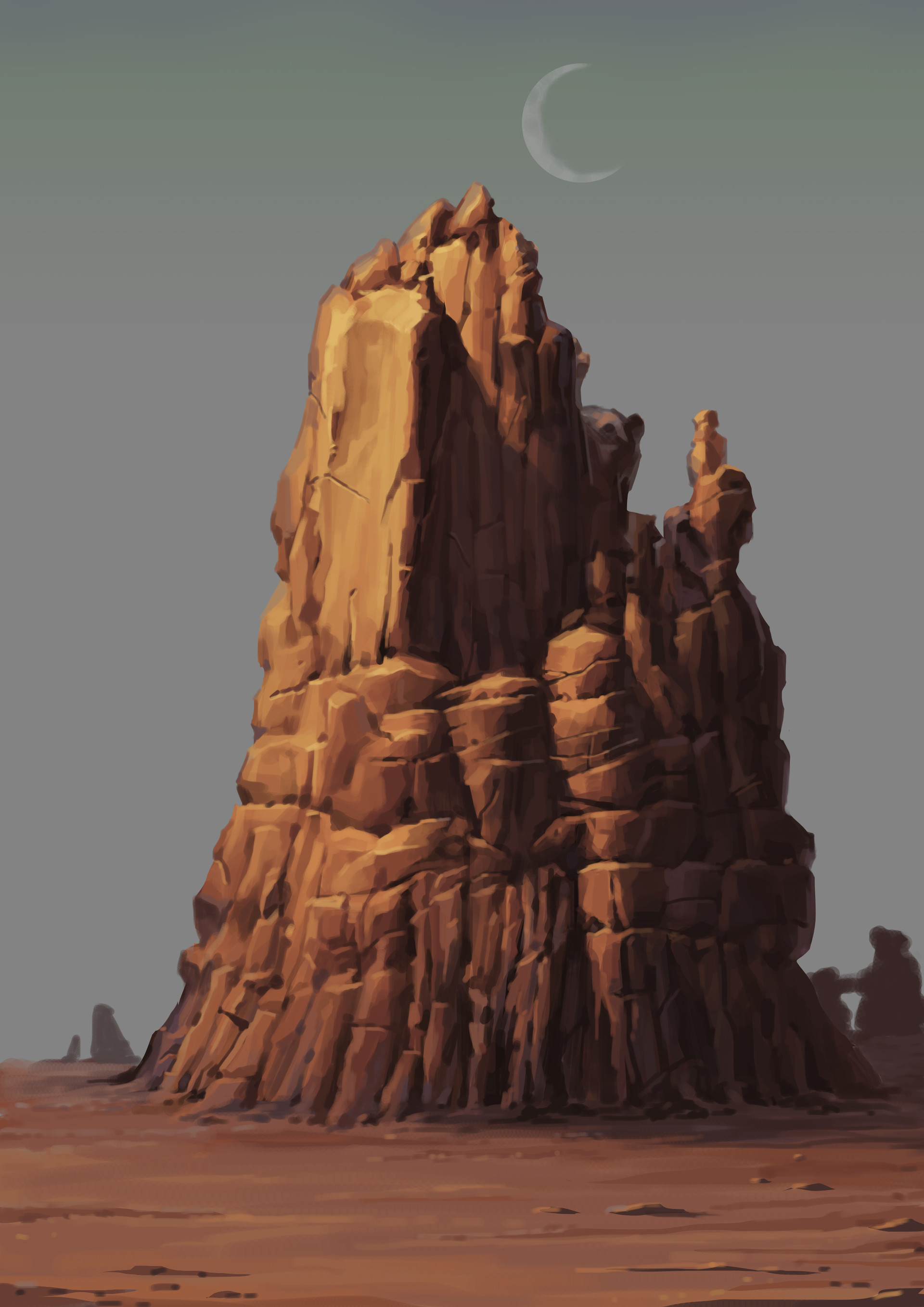 Artstation Painting Study Big Rock Deyon Ghim