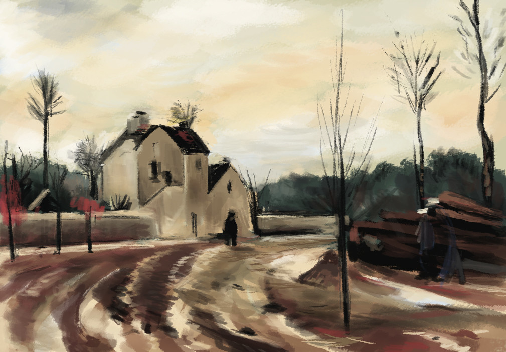Study from a Pissaro's painting.