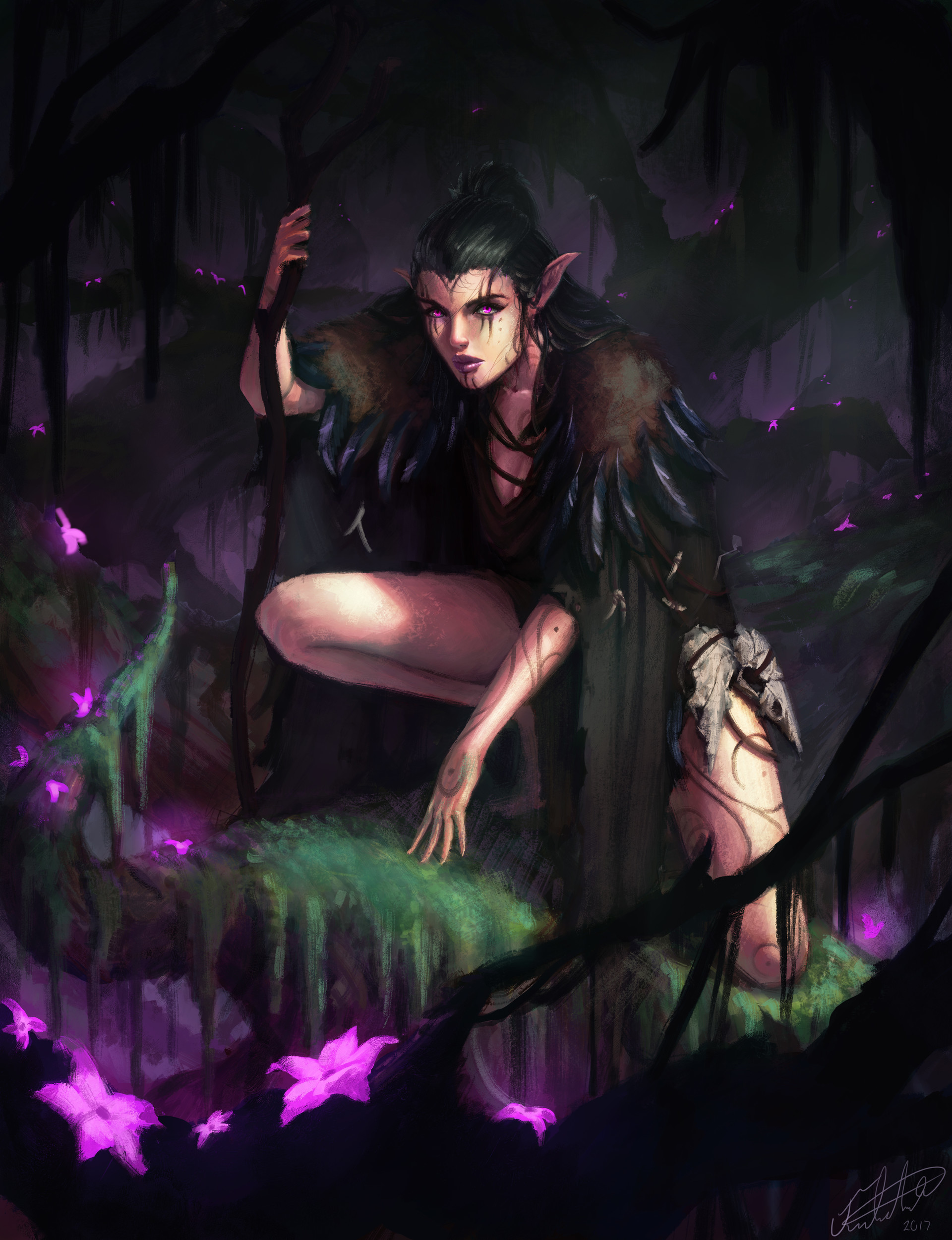 Рассказ лесная ведьма часть 3. Черная ведьма Лори Форест арт. Лесная ведьма арты. Лесная ведьма арт фэнтези. Ведьма в лесу арт.