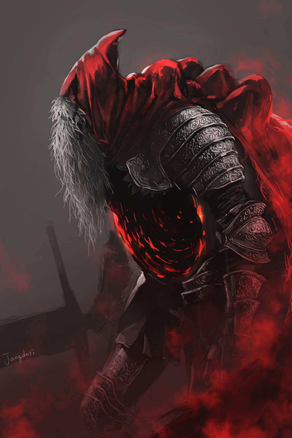 artstation dark souls fan art slave knight gael hannah ji jdori