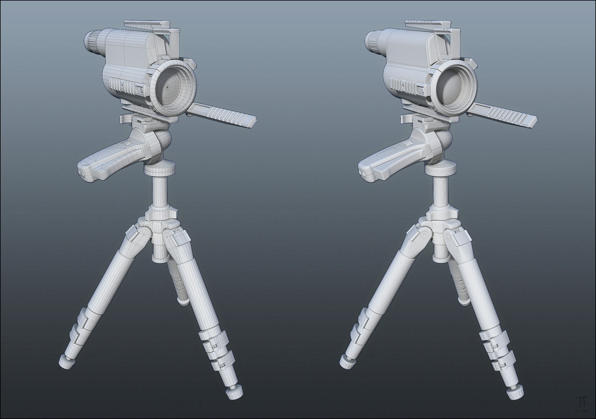 Low Poly &gt; Low Poly + Normal + AO