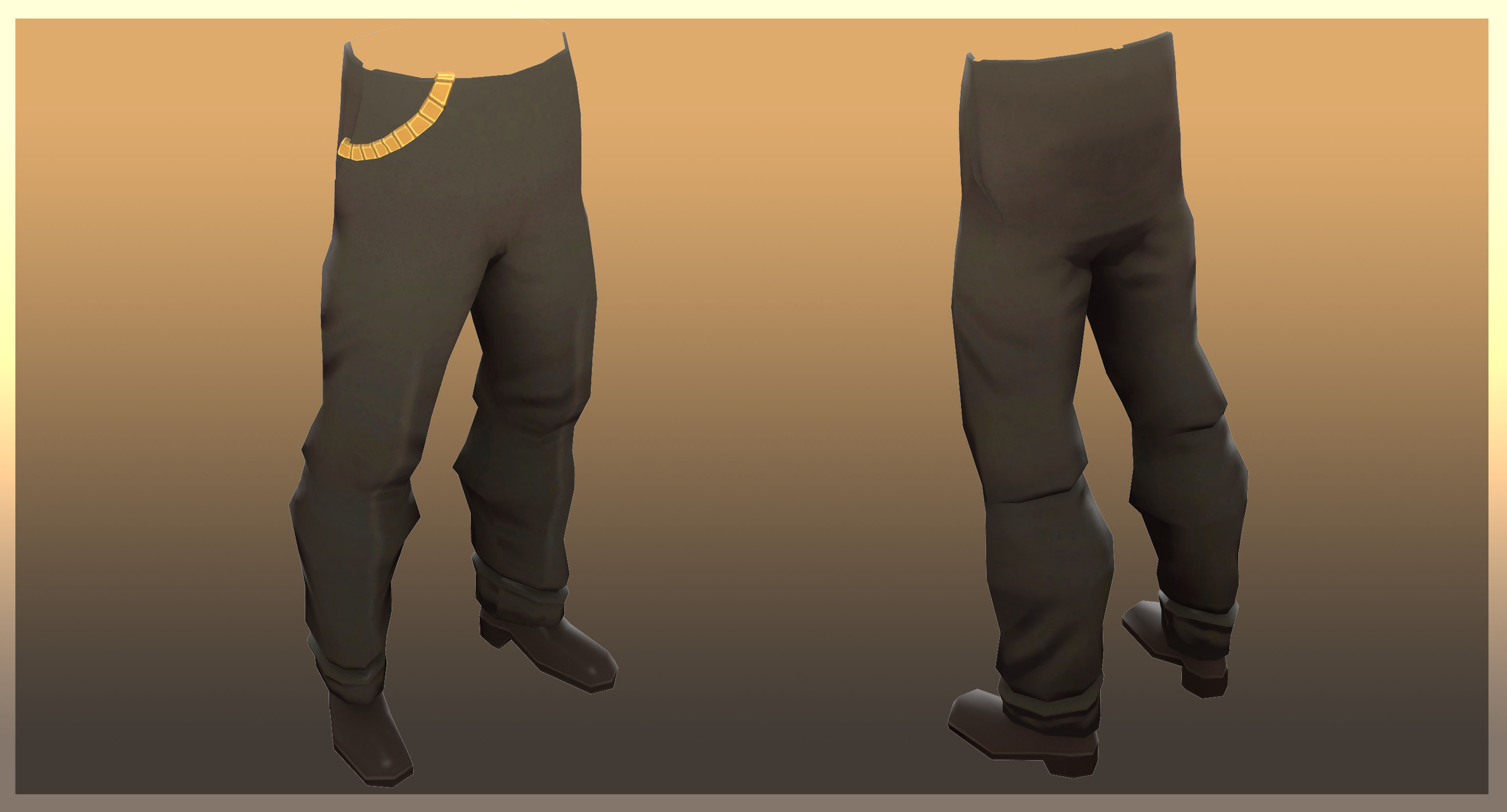 Pants with Watch Chain and Shoes