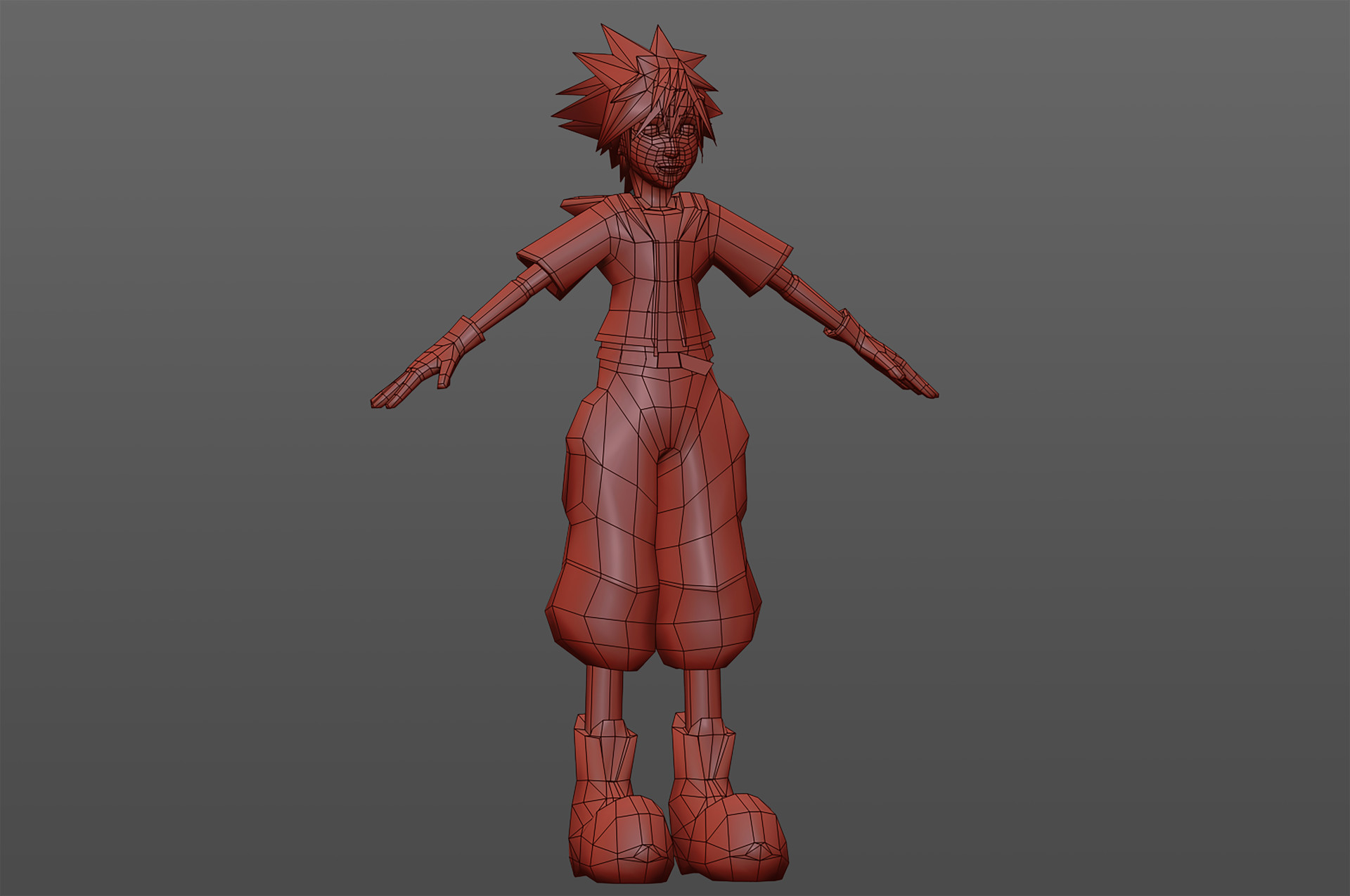 Samuel Sanchez Oria - Sora KH low poly WIP 2013 no texture