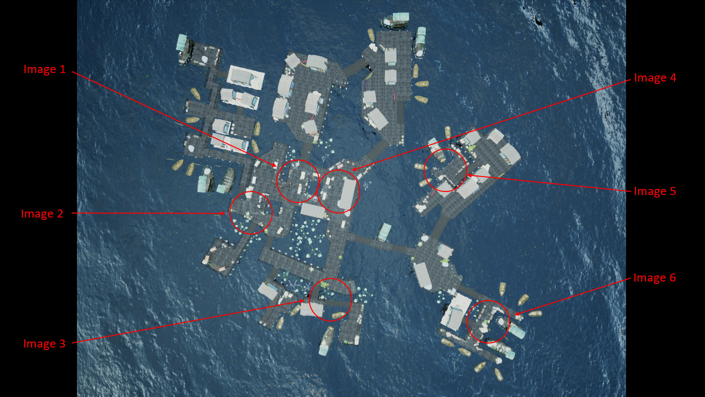 Camera angles chosen within the map