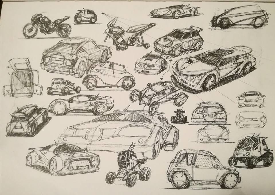 Original page of ideation sketches.