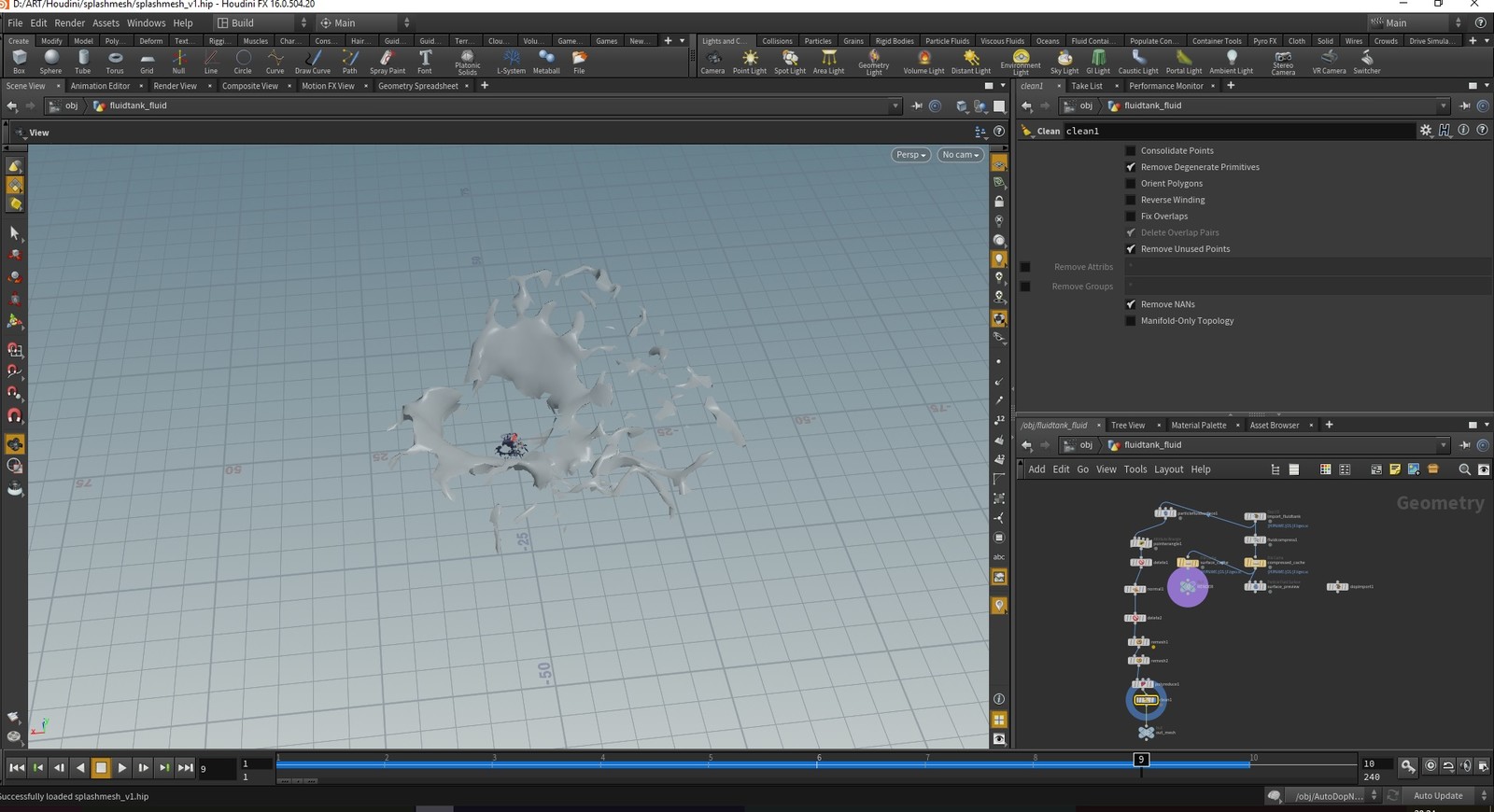 Houdini simulation edited for export to ue4