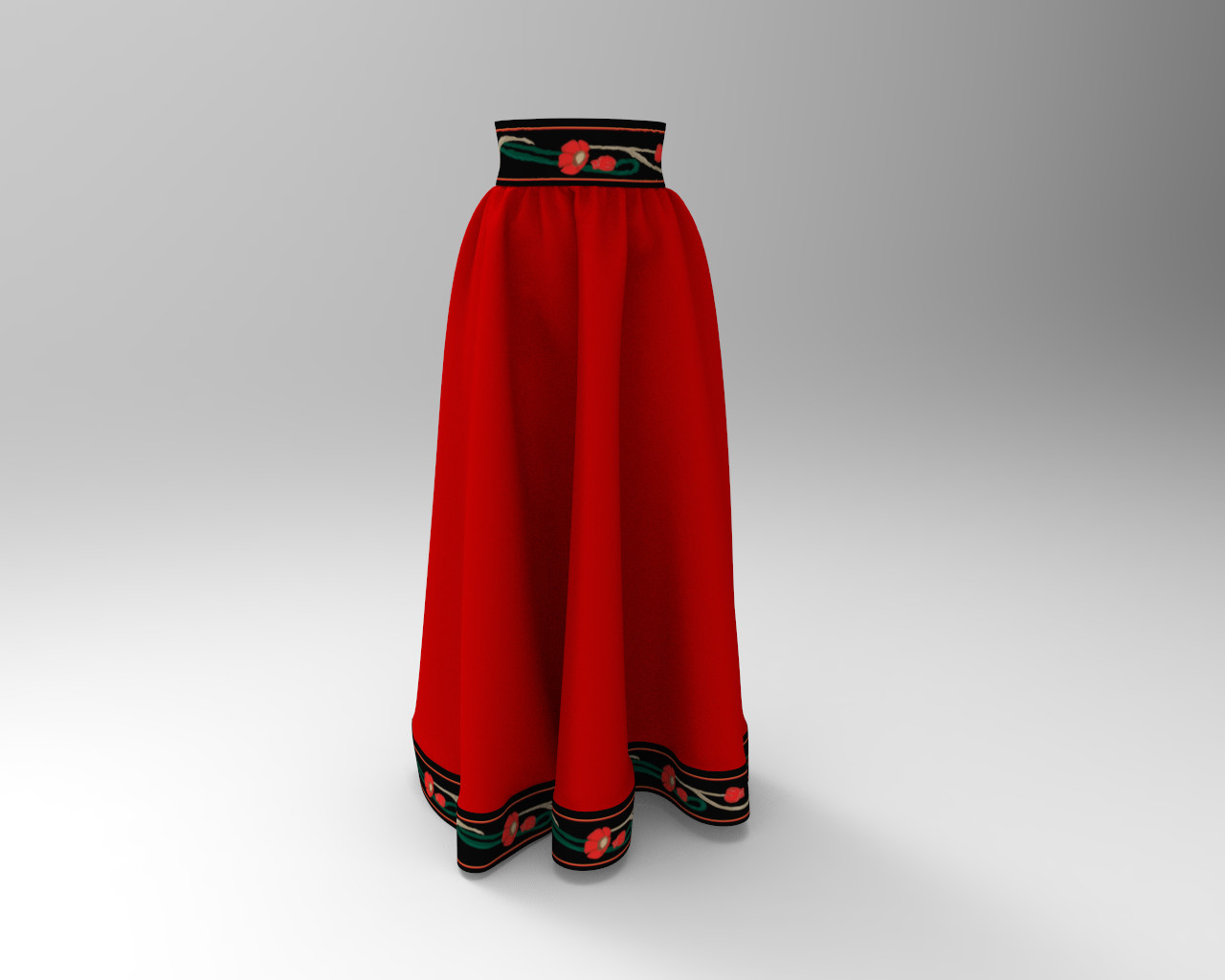 Long wool 2025 skirt 3d