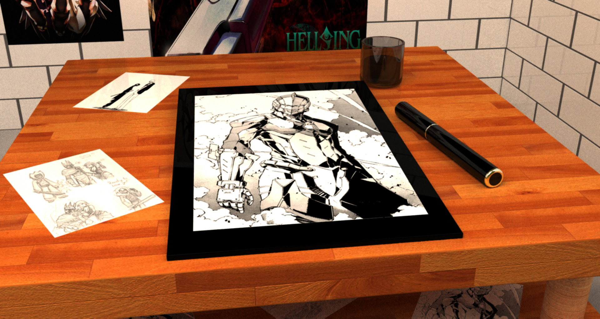 Artstation Simple Drawing Desk Scene In Newly Refined