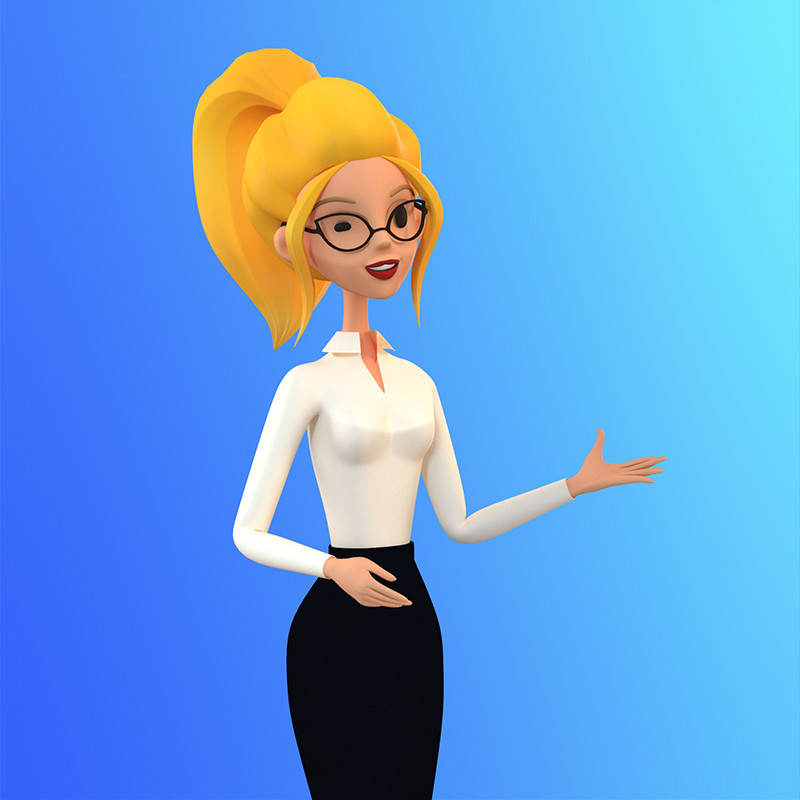 Anko 3d - Cartoon business woman