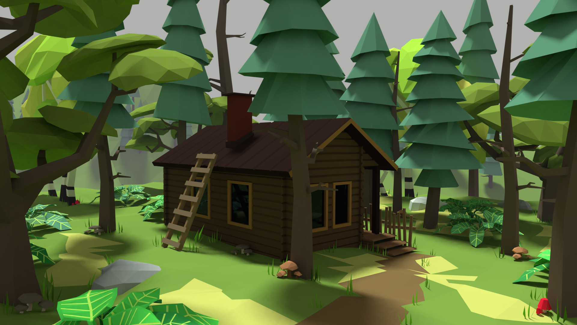 Stanislav Nichev Low Poly Cabin In The Woods