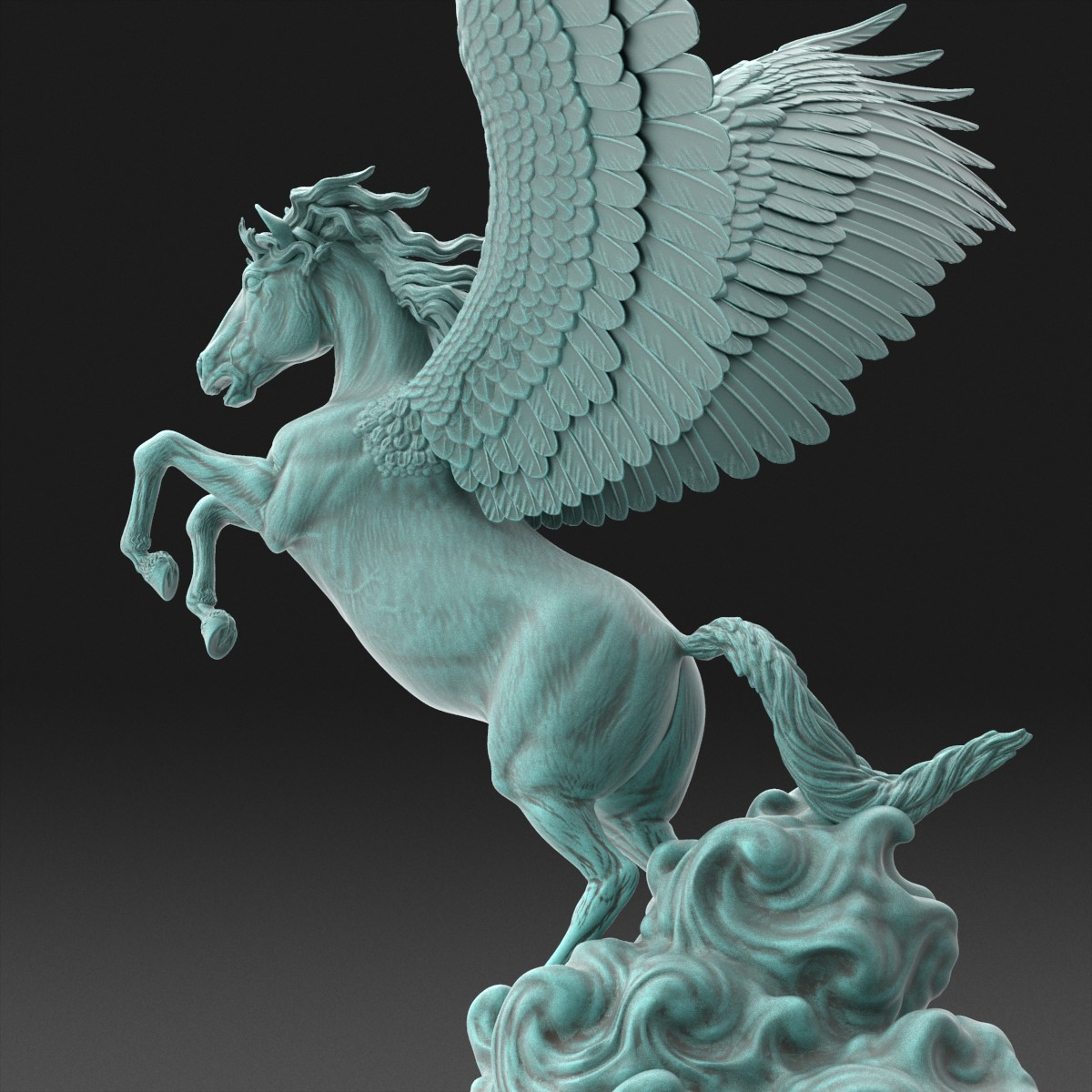 最新 怒りの翼 ペガサス 大型レリーフ 天馬の壁彫刻 彫像 飛躍 躍進 