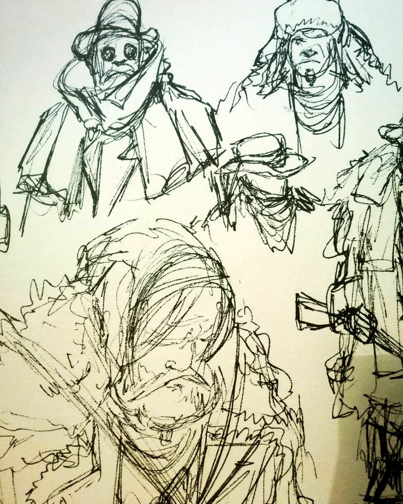 Early Sketches  of Buzzard and Hesse.