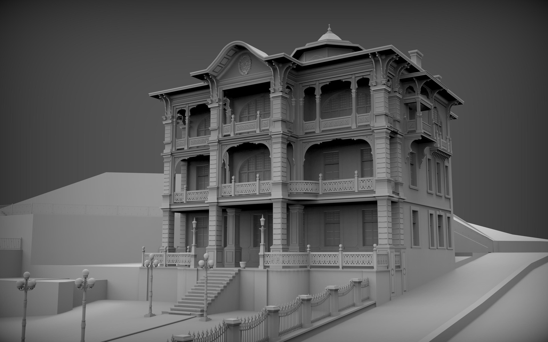 Burak Karamuk 3d Hard Surface Model For Marko Pasa Mansion Istanbul Restoration Project