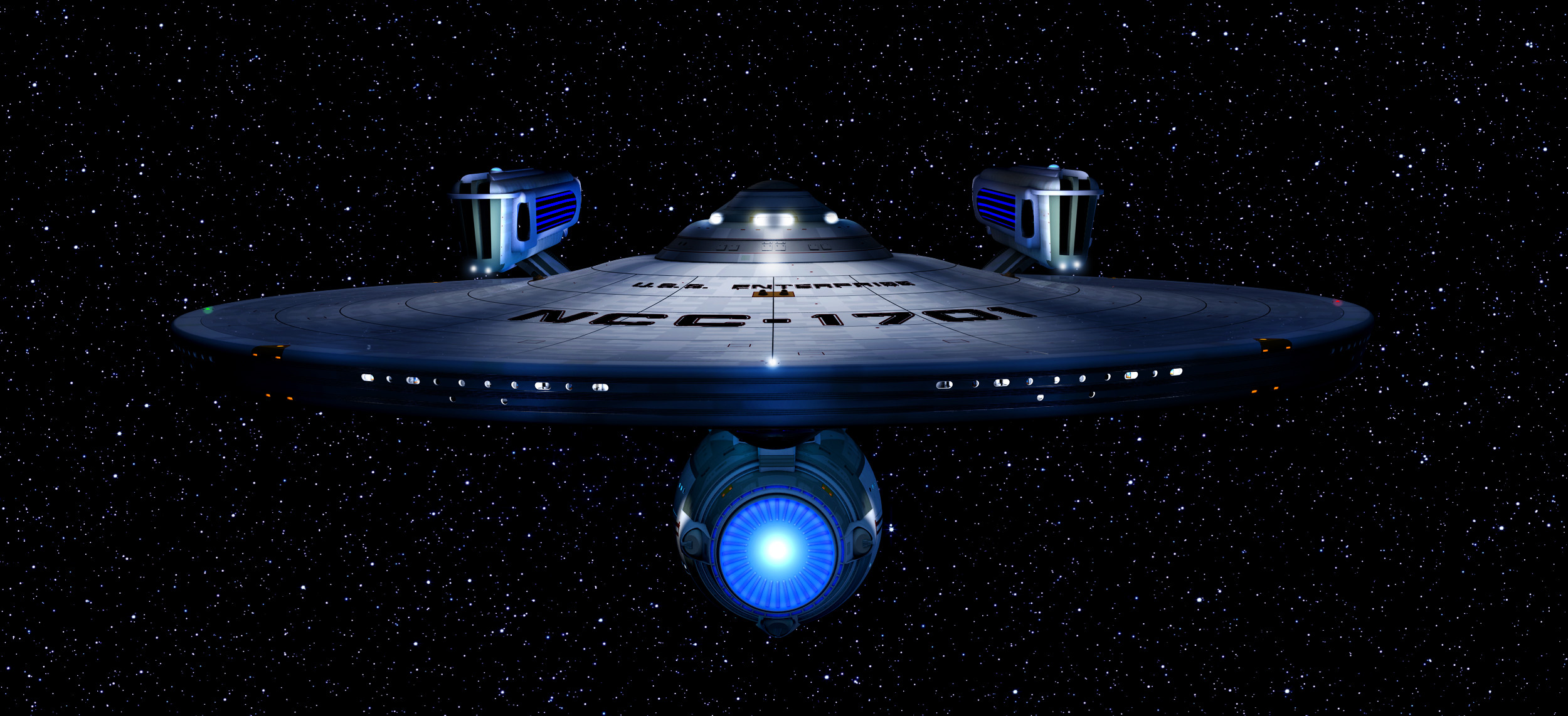 Enterprise Model by Al Dinelt (Tralfaz). Conversion to Cinema 4D by Dale Jackson. Lighting, material corrections/conversions, rendering and composition by Dale Jackson. 