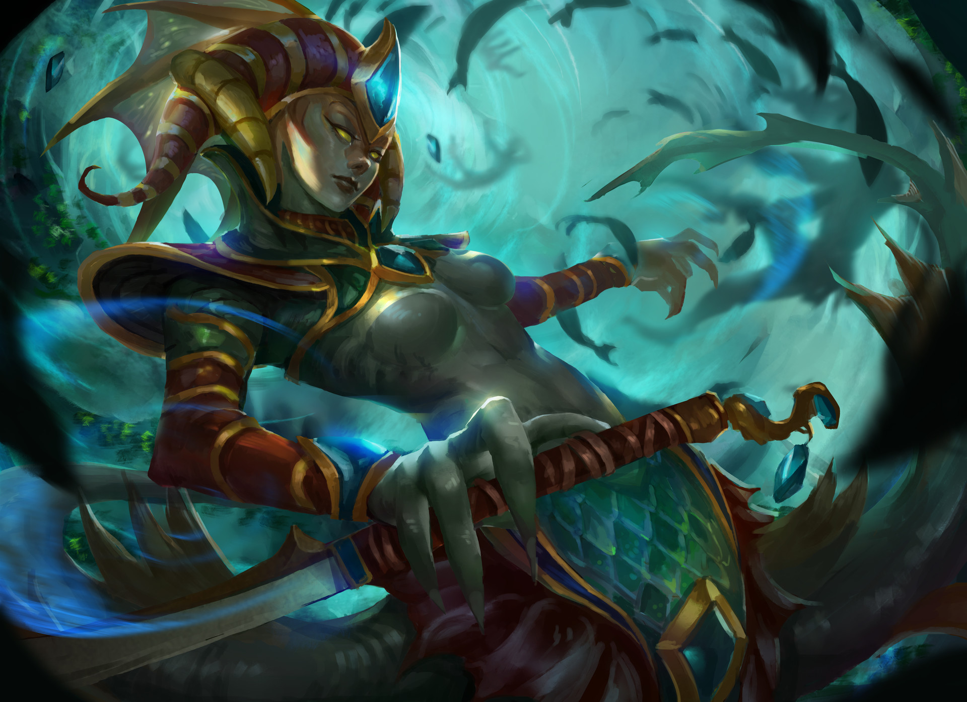 Artstation Dota2 Naga Siren Sheep Lin