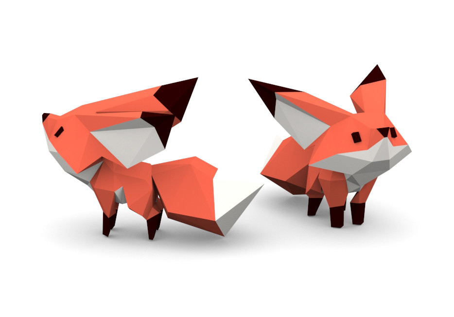 Artstation The Little Fox Low Poly Models Sasha Vishnevsky