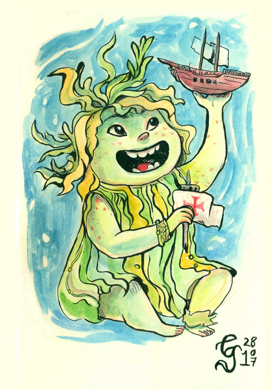 Draugen from Norse mythology (ambidextrous)