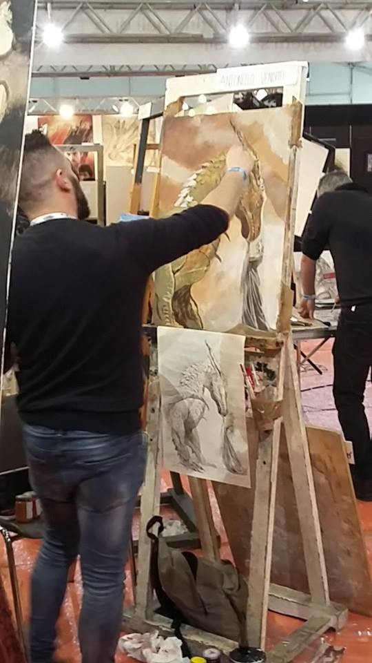 performance live painting, area performance, luccacomics&amp;games2017, step 2
