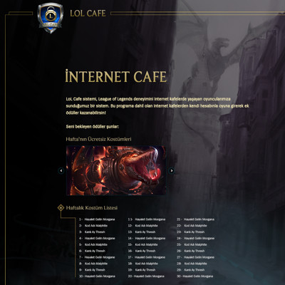 LoL Cafe - Promo Website