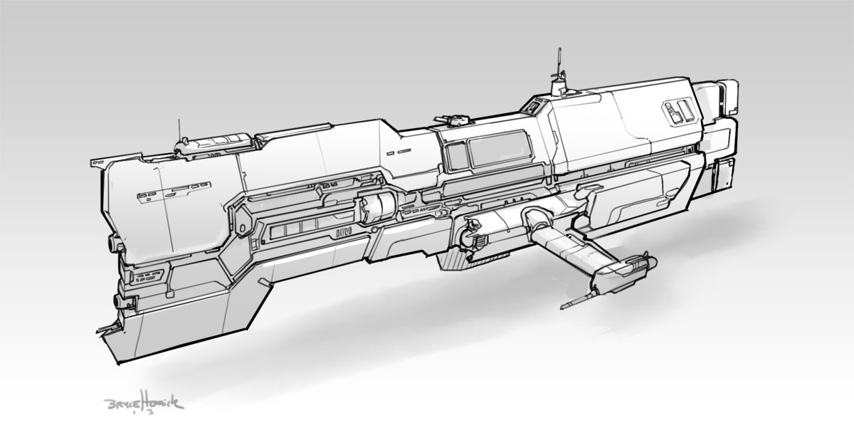 Cantharan Destroyer Escort Linework