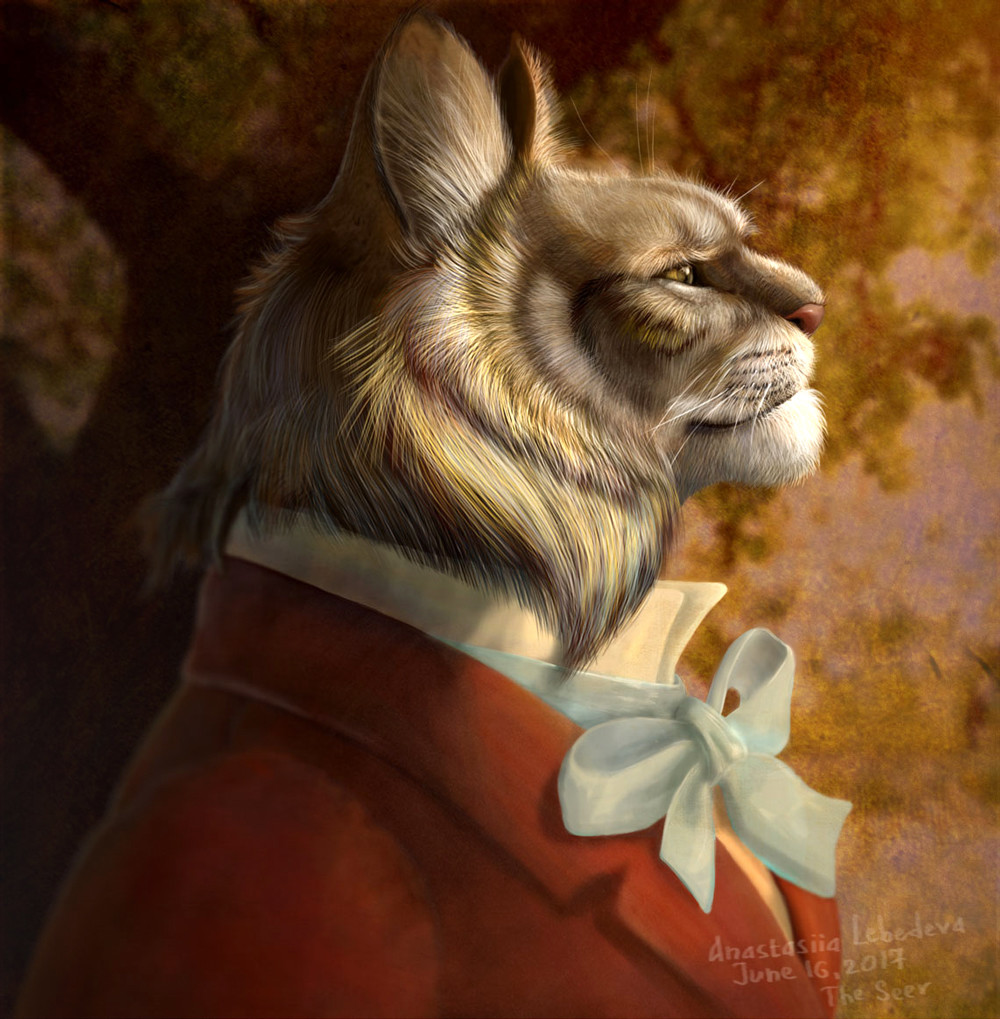 Artstation The Seer Cat Digital Painting Anastasiia Lebedeva