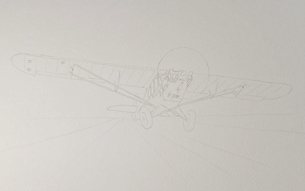 Initial underdrawing.