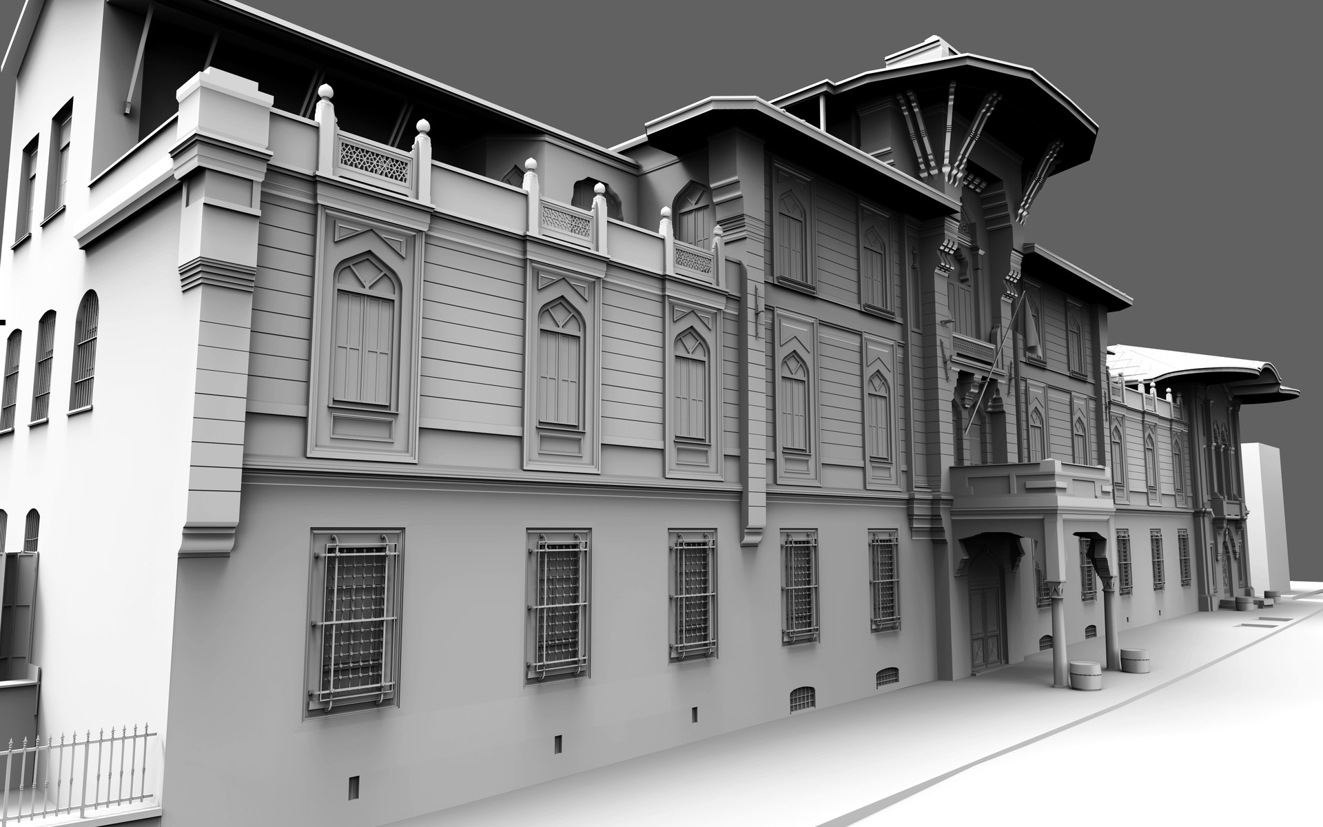 Burak Karamuk 3d Hard Surface Model For Hamidiye Ticaret Mekteb I Alisi Istanbul Restoration Project