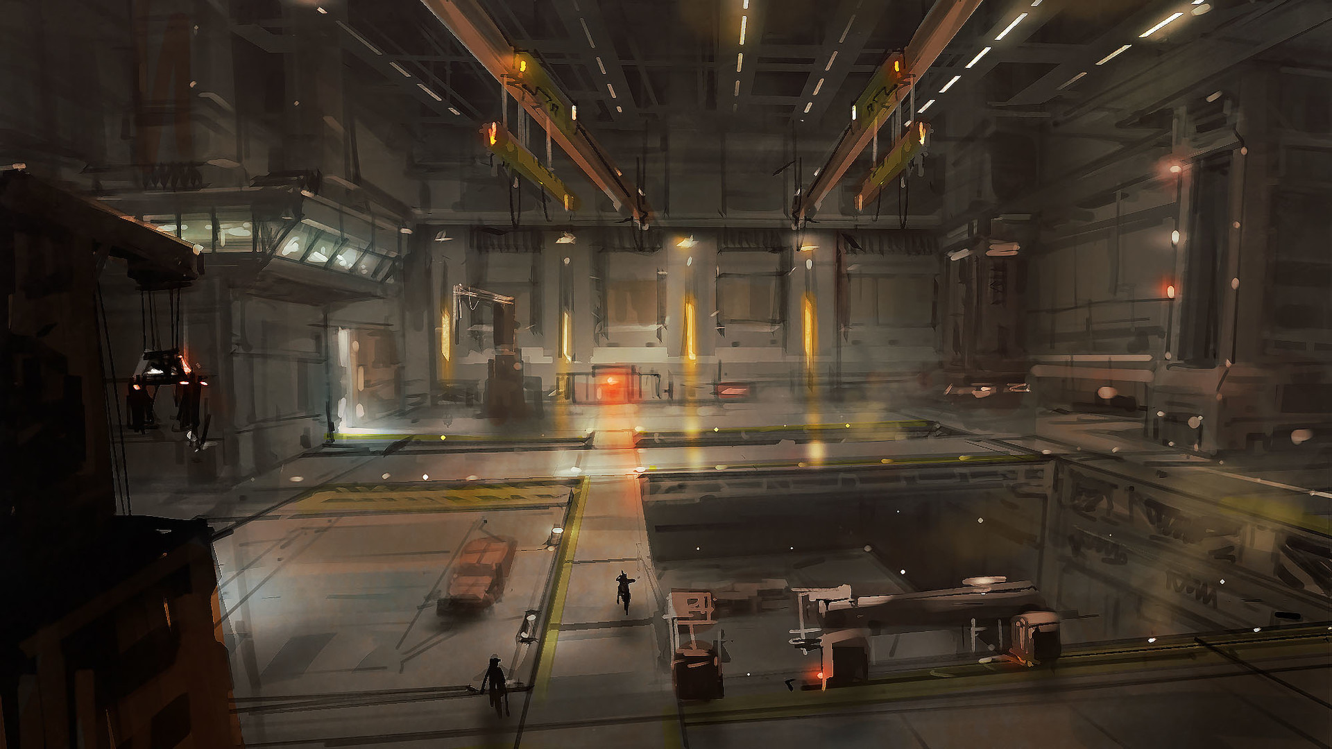 Artstation Concept Art Sci Fi Staging Area Inside A