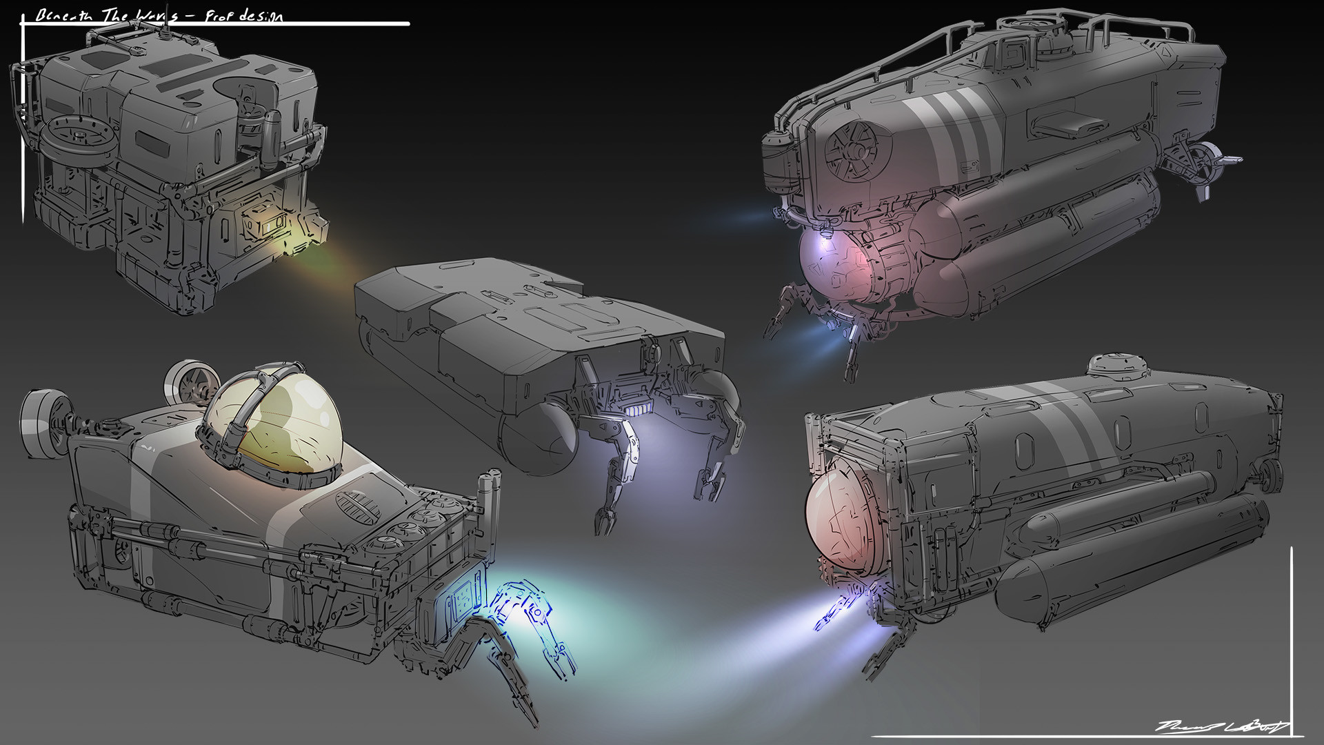 ArtStation - Subs and Drones - Artstation Beneath the Waves Prop design