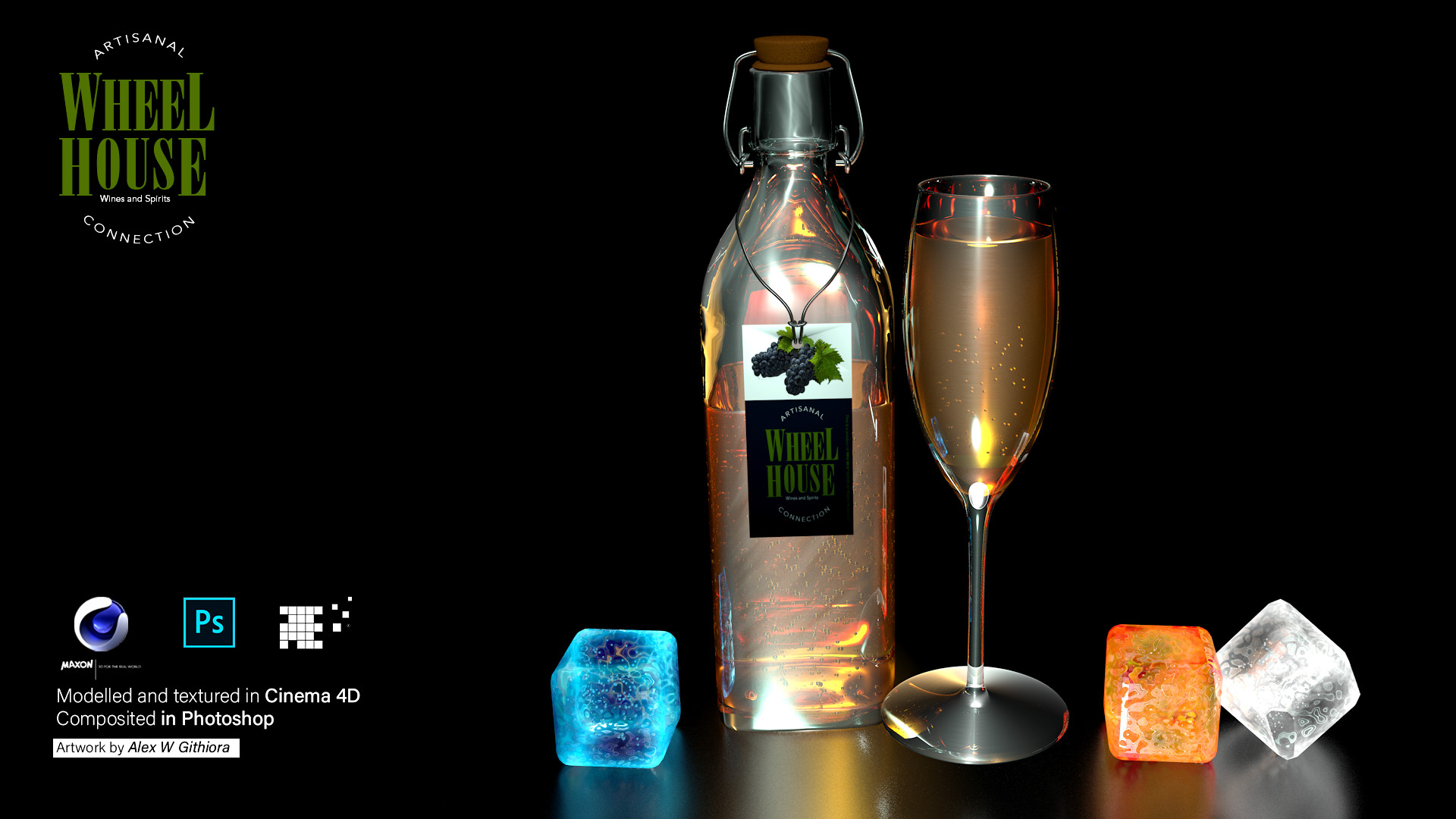 Artstation Wheel House Wine Bottle 3d Model Alex Githiora Wanjiru
