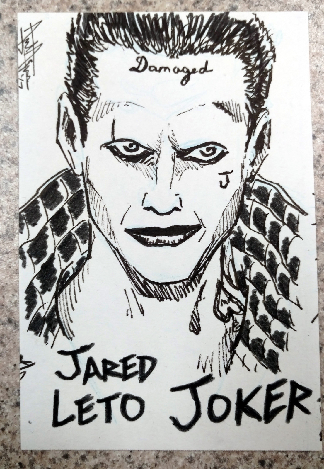Artstation 2017 The Joker Sketch Card Jared Leto Ariel Aguire