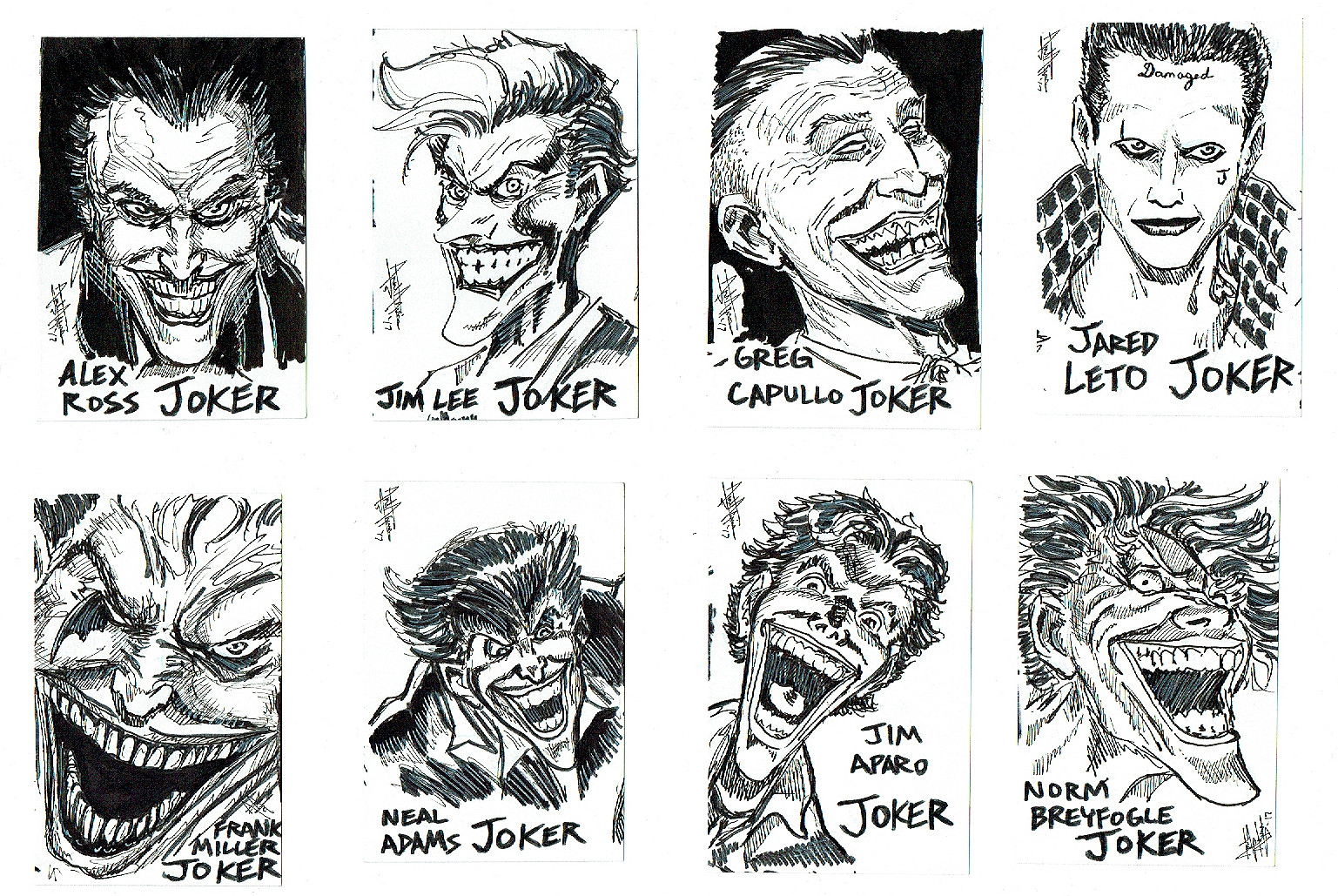 Ariel Aguire 17 The Joker Sketch Cards Finished