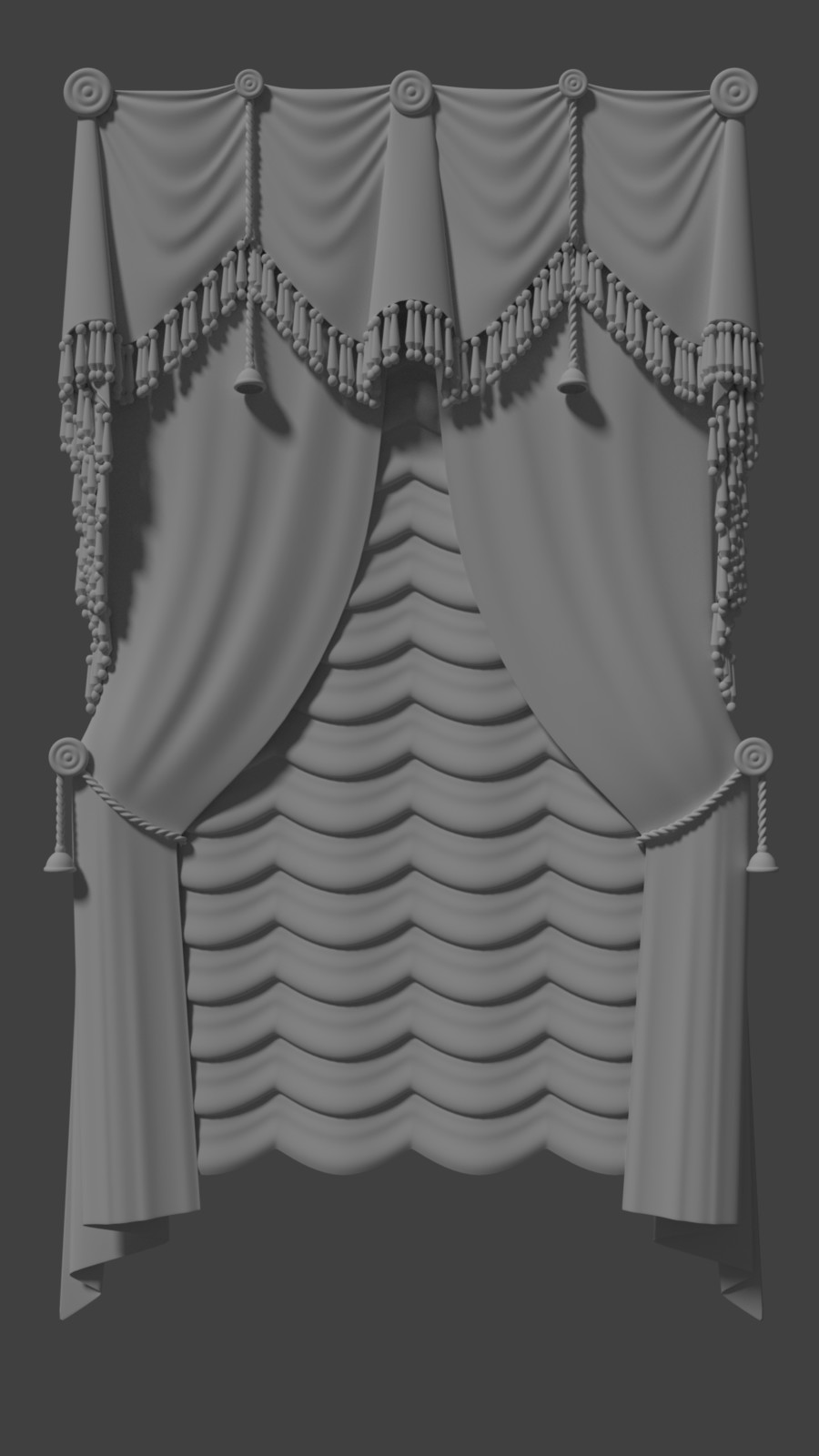 These curtains were the catalyst that took me from making a Christmas tree scene to a full on living room. They were kind of a doodle I ended up needing a scene for since I liked them so much.