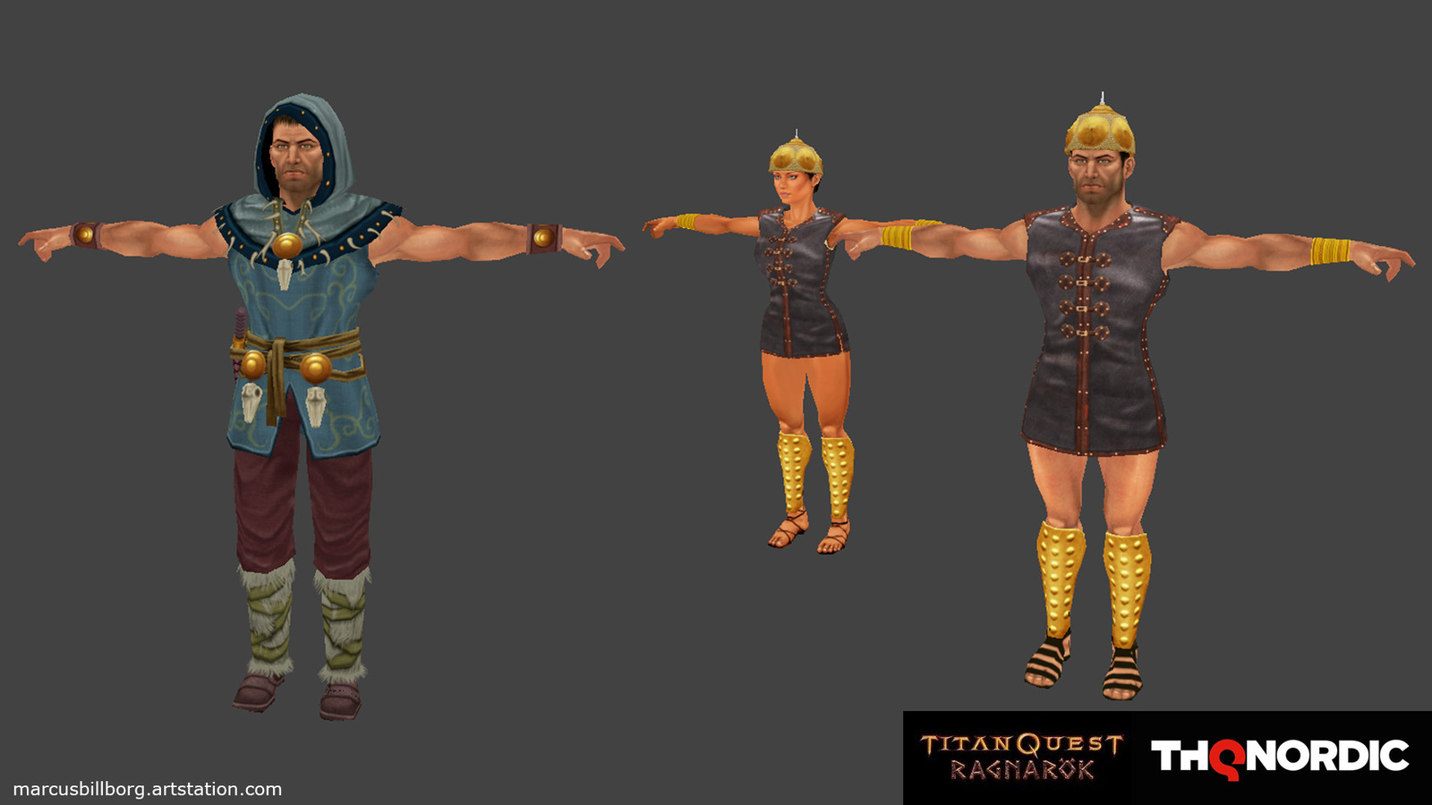 On the right: Independent pieces of armor for both male and female characters. On the left: Armor set for male characters.