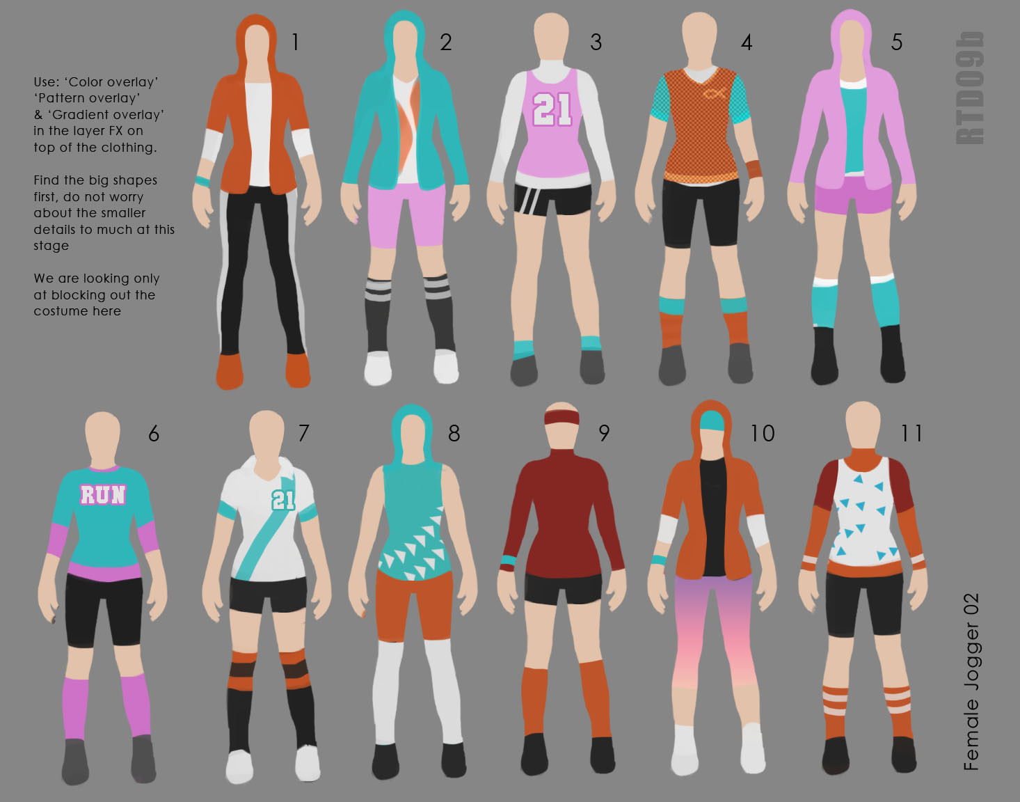 Paper Doll Shapes Colour blocking
