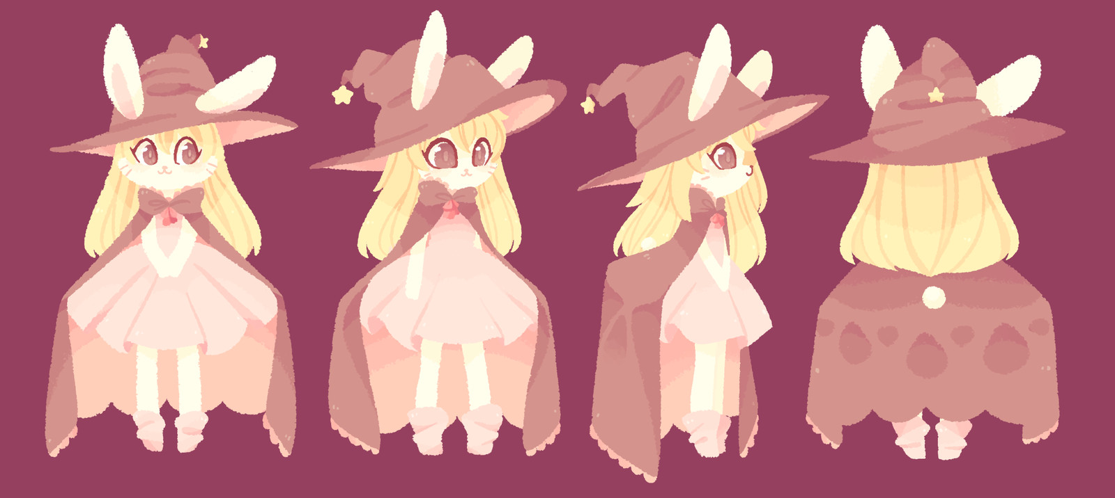 Character reference sheet for Étoile.  She was given hands in later productions.