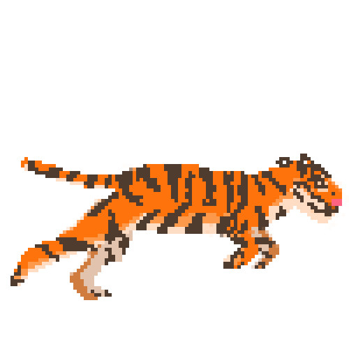 Artstation Pixel Art Running Tiger Jennaleigh Angala