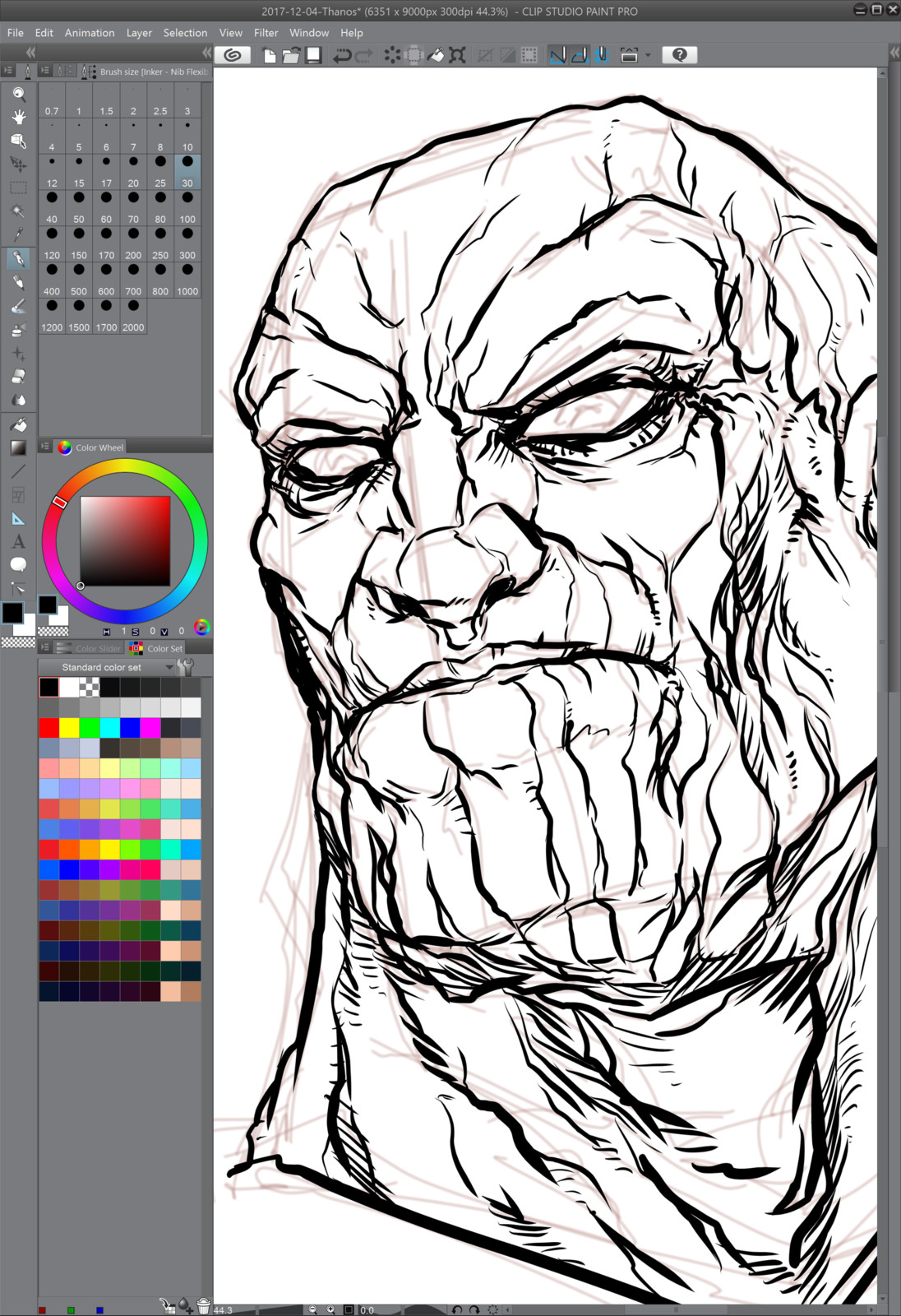 02- Inking over the rough lines
