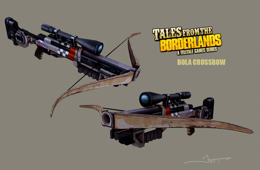 Bola Crossbow. A crossbow that shoots Bola. The scope is ridiculous.
