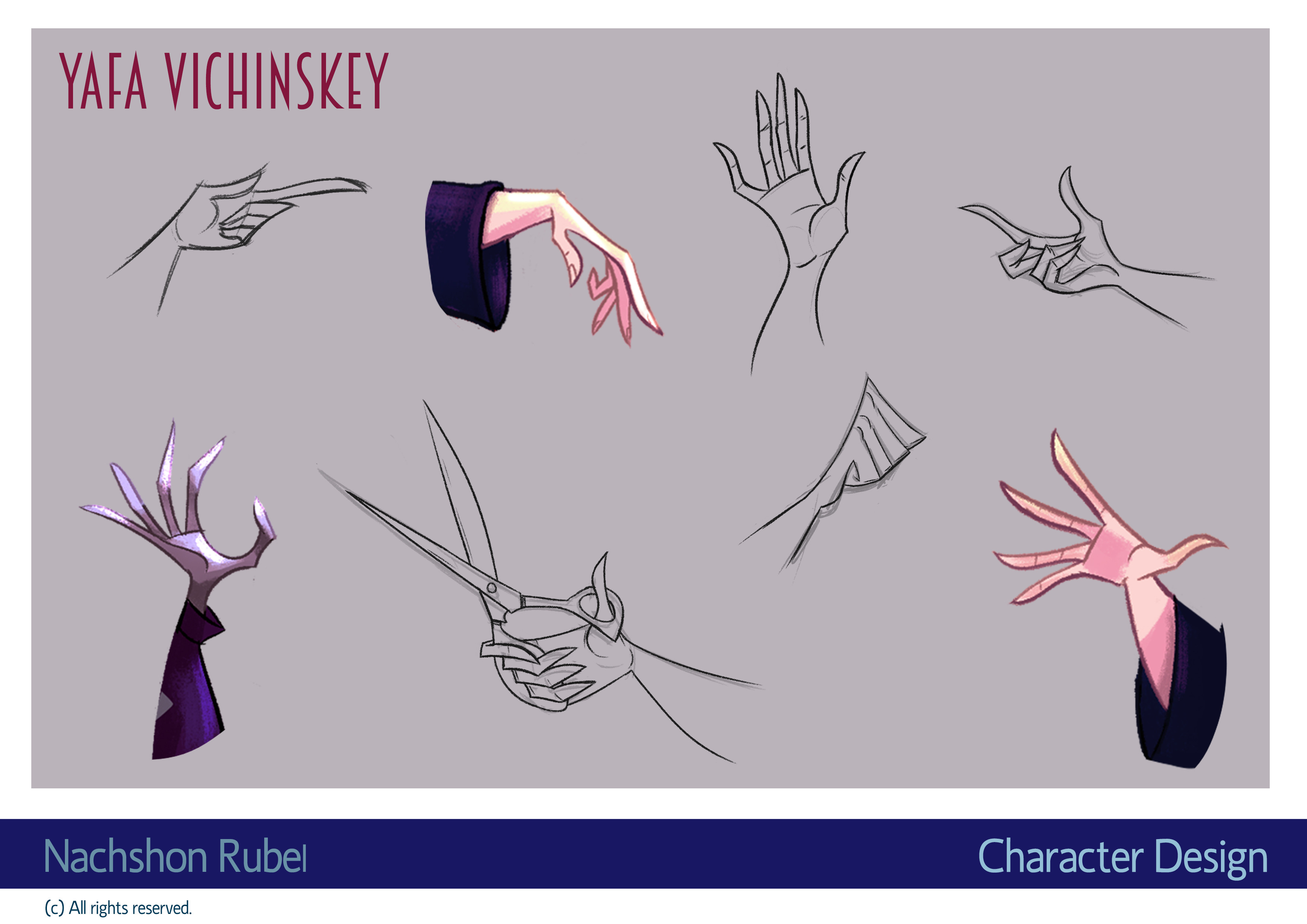 Hands model sheet.