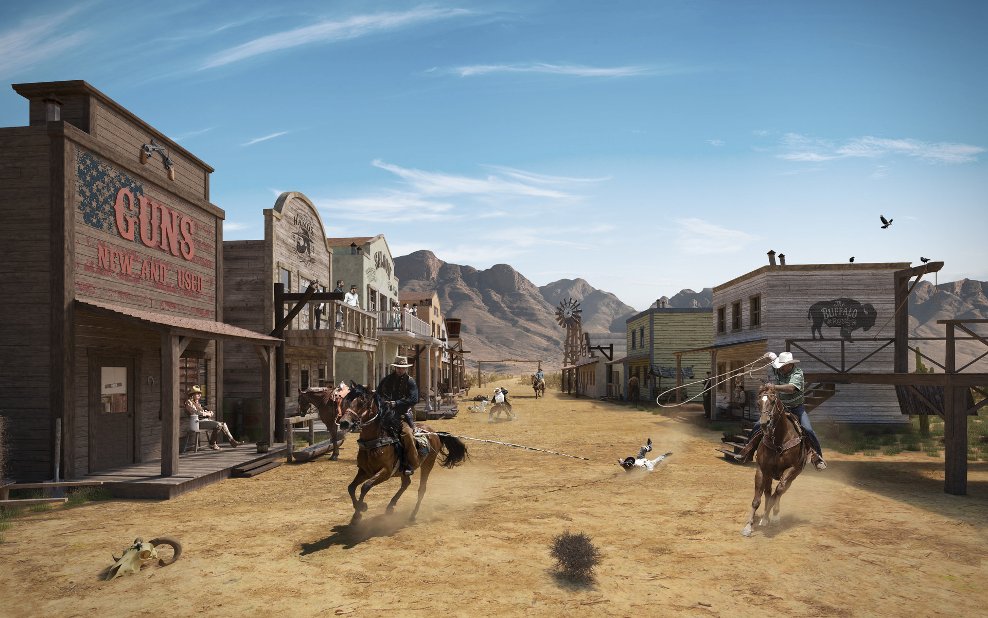 Glücklich Verkaufsplan Cliff village western Farbton Teller Korn