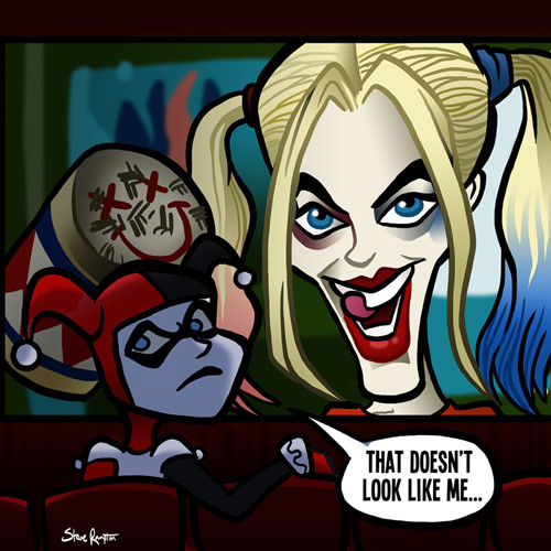 Harley on her cinematic counterpart