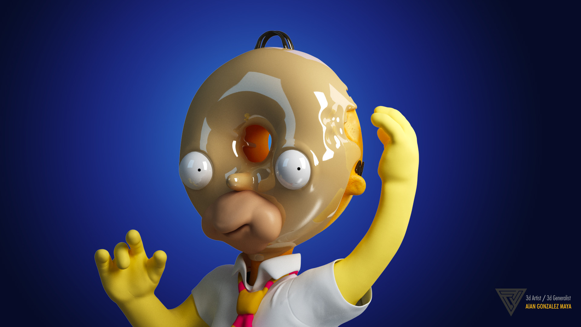 Artstation Homer Donut Head Alan Maya