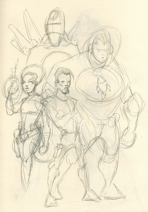 The original pencil rough from my sketchbook.