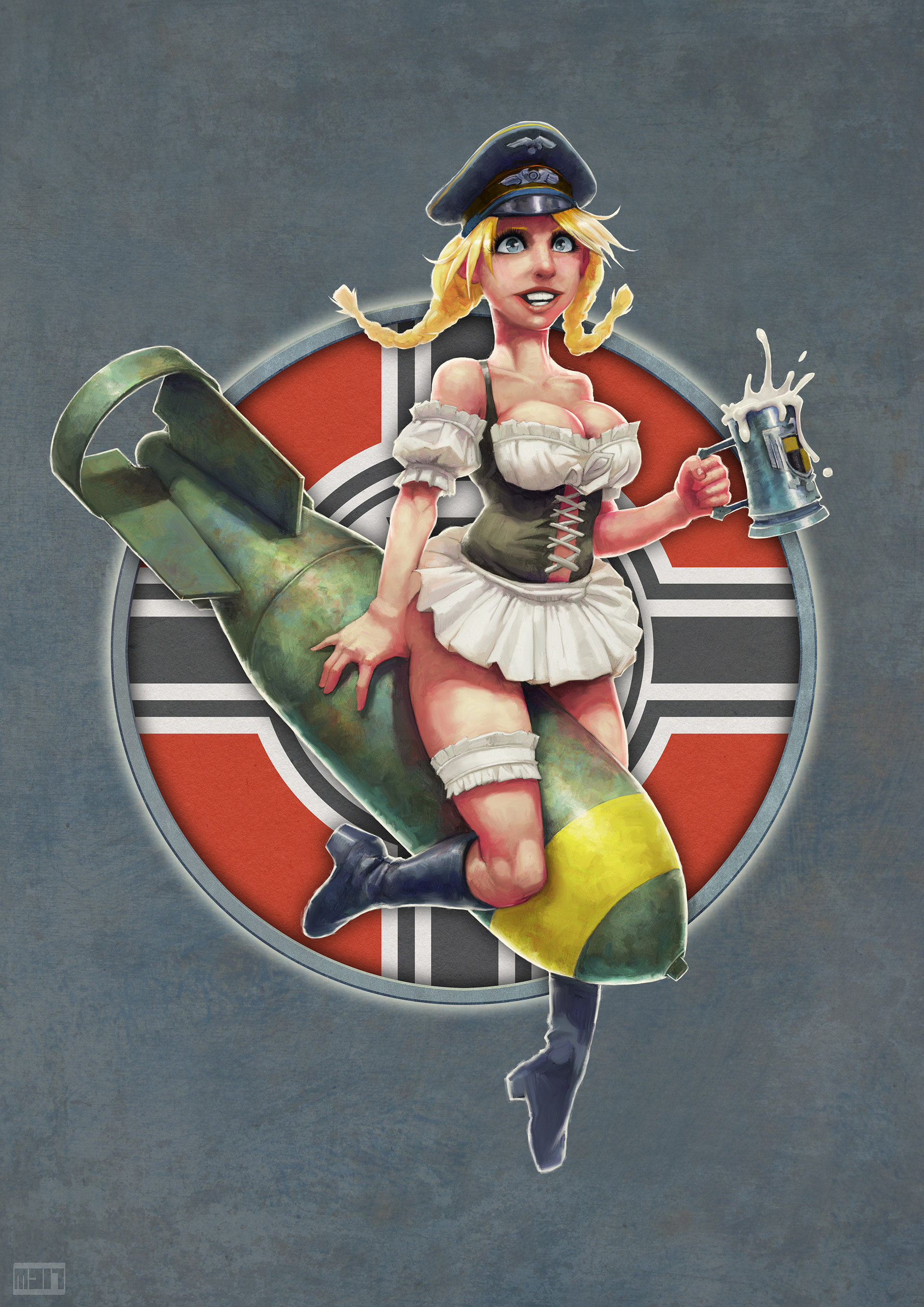 Ww2 bomber girl art