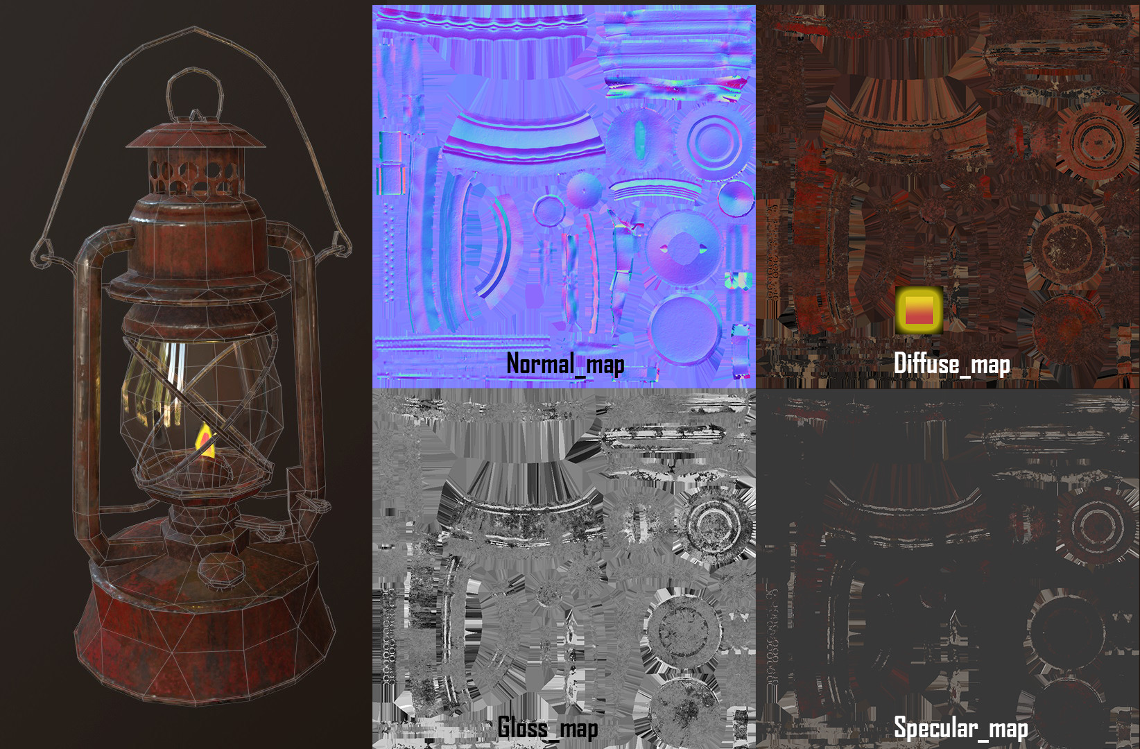 Partha Banik Lowpoly hurricane lantern.