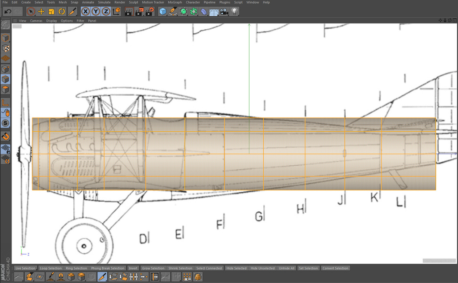 2: Cutting where the bulkheads would approximately be along the length of the fuselage