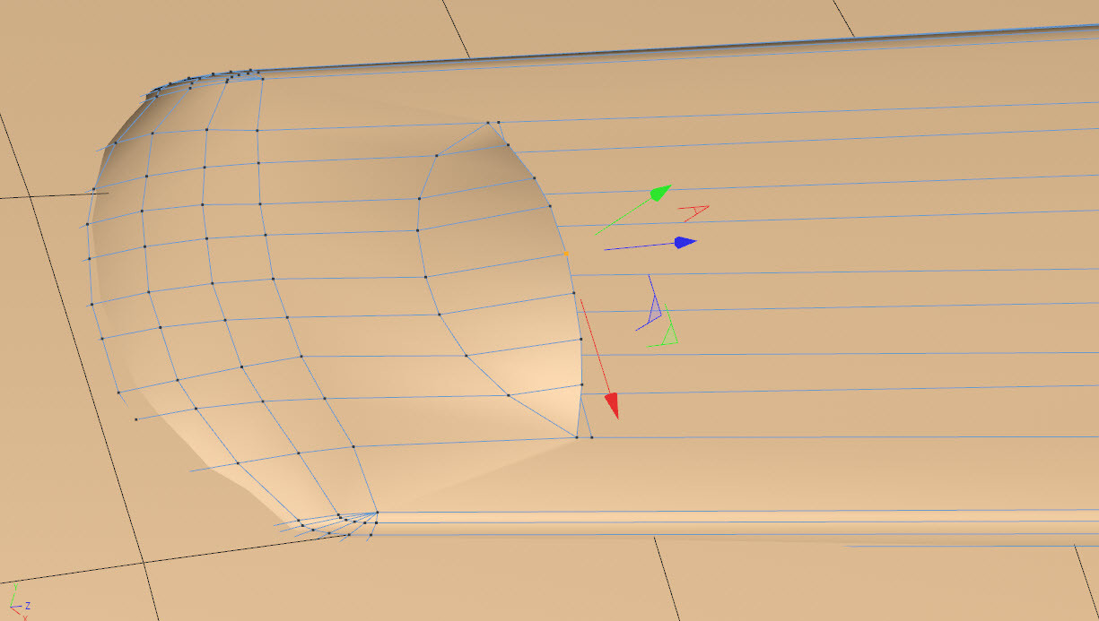 22: Basically I made a piece that would just fit on top of the fuselage, instead of actually cutting into the fuselage itself. I kept these vents low poly