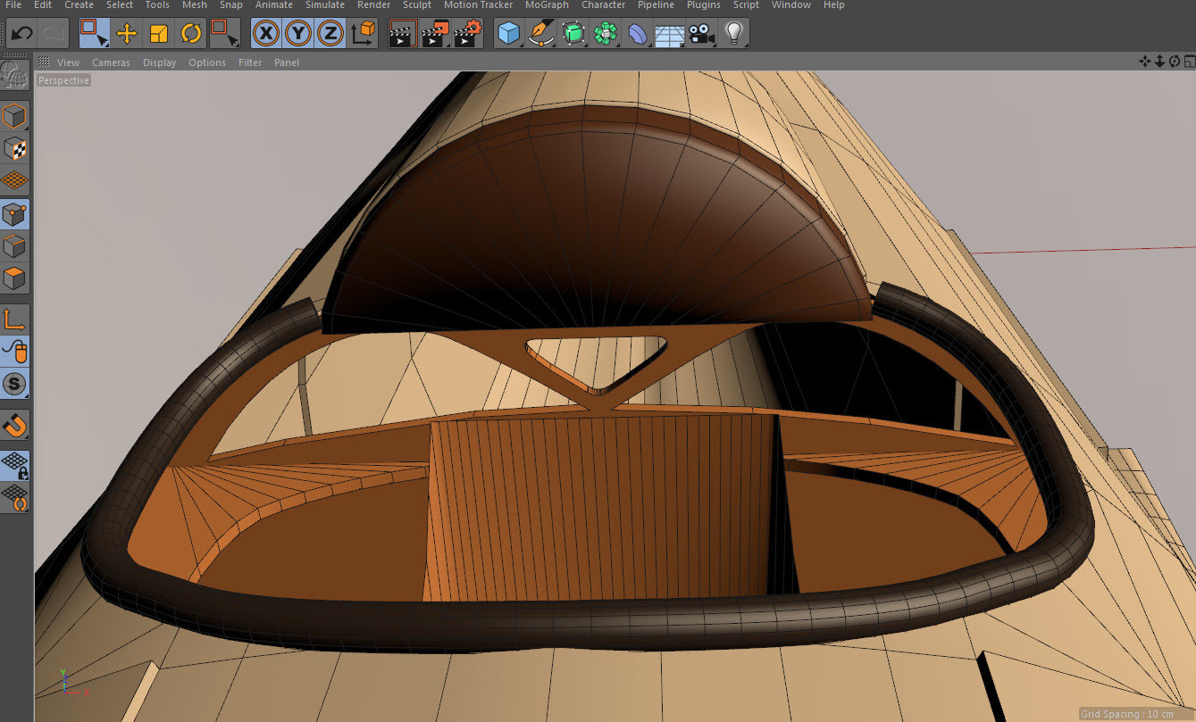 46: Creating the wood areas inside the cockpit