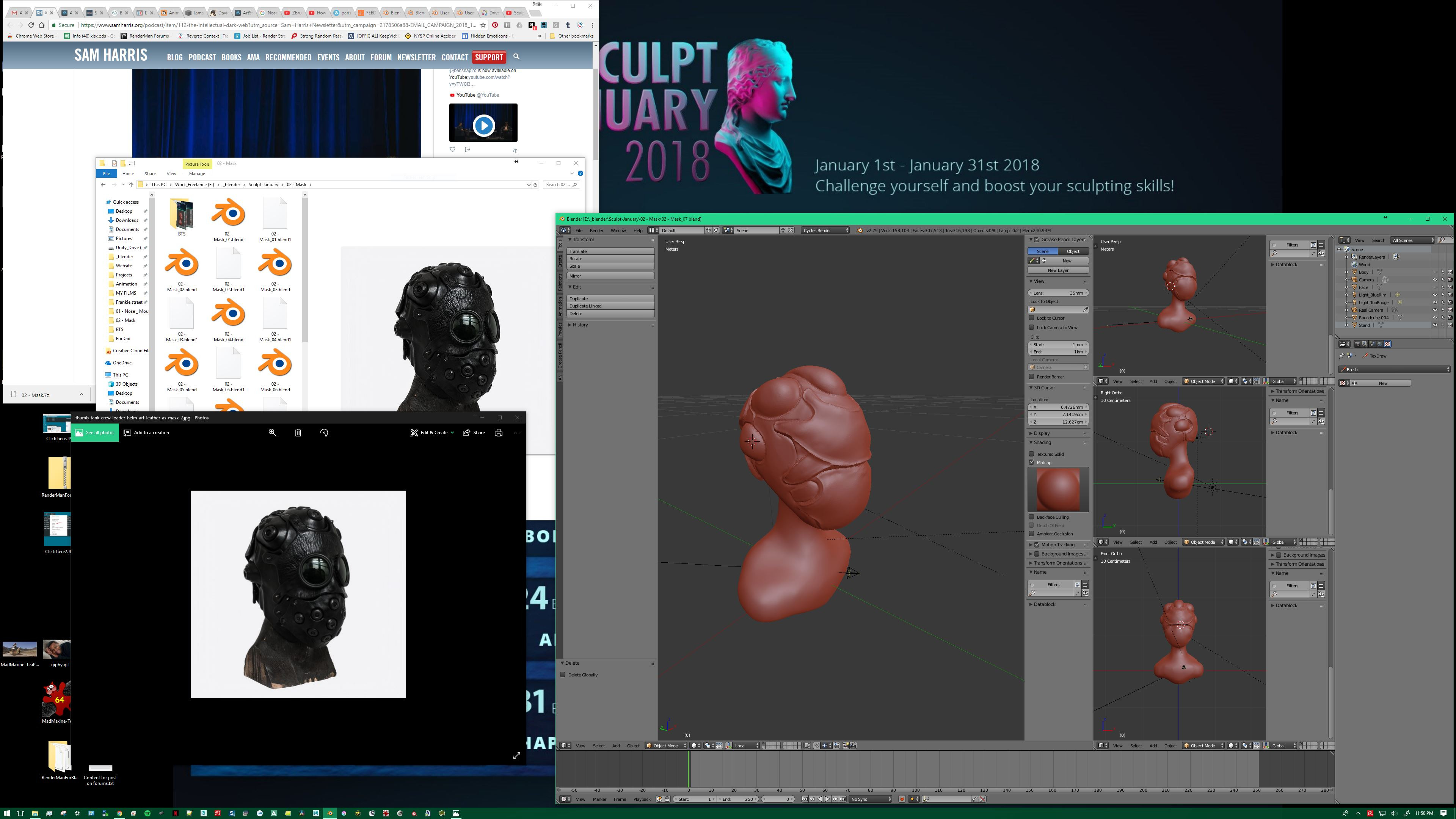 Half way through, I had to hit the reset--as you do when the sculpt is going terrorbully =D